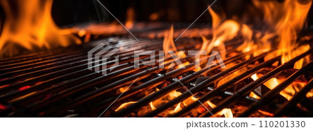 Empty flaming grill grates 110201330