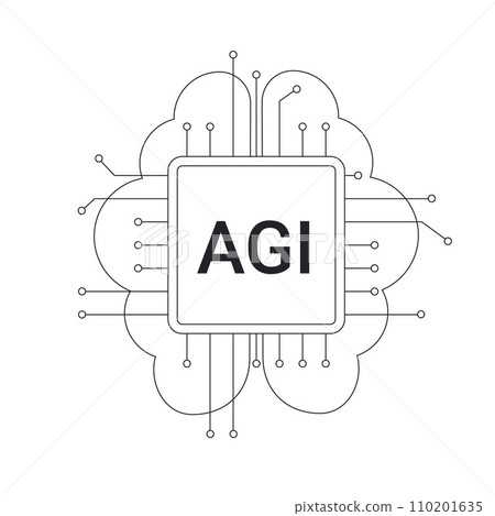 AGI symbol. Artificial general intelligence icon sign. 110201635