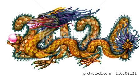 Watercolor green wooden dragon with magic pearl and numbers 2024 hand drawn with dragon scale texture. Lunar New Year symbol illustration elements isolated on white background Watercolor green wooden dragon with magic pearl and numbers 2024 hand drawn with dragon scale texture. Lunar New Year symbol illustration elements isolated on white background 110202121