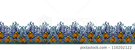 Watercolor seamless border with green wood dragon tail for invitations, bookmarks, frames, borders, scrapbooking, gift ribbons. Lunar New Year symbol illustration elements isolated on white background Watercolor seamless border with green wood dragon tail for invitations, bookmarks, frames, borders, scrapbooking, gift ribbons. Lunar New Year symbol illustration elements isolated on white background 110202122