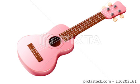A pink ukulele on the transparent background 110202161