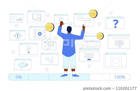 Augmented reality technology in education. Vector illustration. Augmented reality technology in education. Vector illustration. 110202177