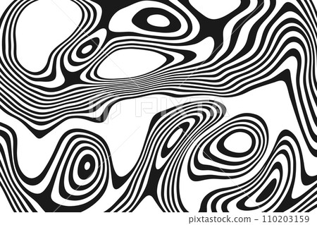 Optical illusion stripes texture. Abstract wavy background. Op art illustration. Optical illusion stripes texture. Abstract wavy background. Op art illustration. 110203159