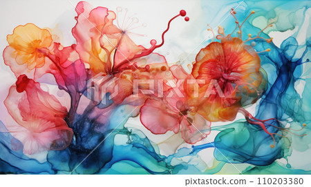 Ocean life alcohol ink paint 110203380