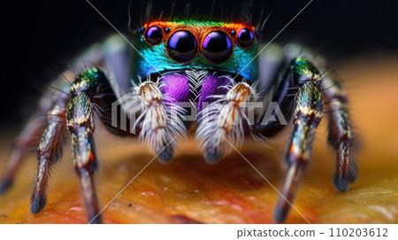 Spider macro photography extreme close-up 110203612
