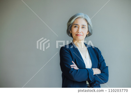 business woman with gray hair business woman with gray hair 110203770