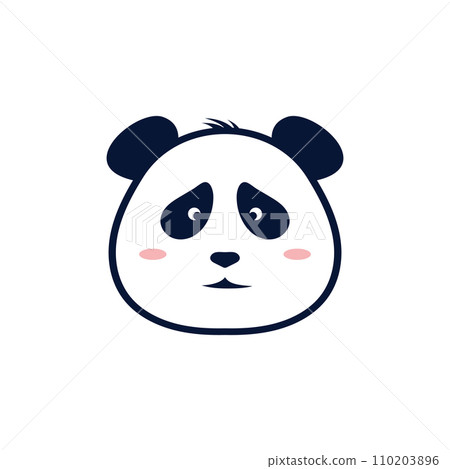 Cute Panda Silhouette Logo Template Cute Panda Silhouette Logo Template 110203896