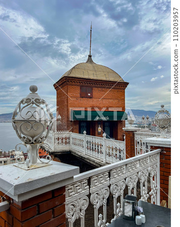 Historic elevator Tarihi Asansor in Konak District of Izmir. High quality photo Historic elevator Tarihi Asansor in Konak District of Izmir. High quality photo 110203957