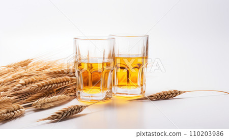 Wheat beer malt on the isolated background Wheat beer malt on the isolated background 110203986