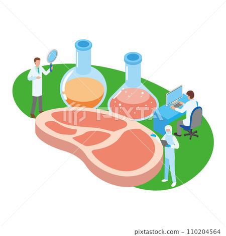 Image illustration of food tech and artificial meat 110204564