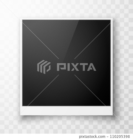 Retro photo frames with thin white margins on a transparent background. Retro photo frames with thin white margins on a transparent background. 110205398