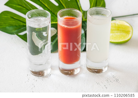 Shots of Bandera Cocktail Shots of Bandera Cocktail 110206585