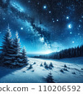Stars on a winter night - the beauty of nature shrouded in silence 110206592