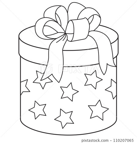 Gift boxe with ribbon bow. Holiday icons minimalism design Gift boxe with ribbon bow. Holiday icons minimalism design 110207065