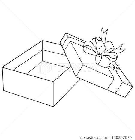 Gift boxe with ribbon bow. Holiday icons minimalism design 110207070