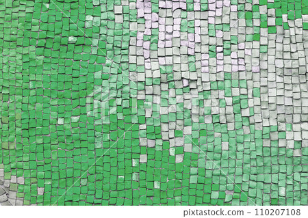 Abstract mosaic ceramic tile background, pattern of green and white tiles, wall decor Abstract mosaic ceramic tile background, pattern of green and white tiles, wall decor 110207108