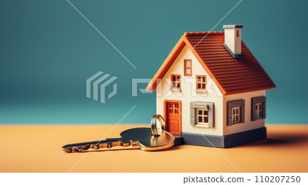 Miniature real estate house for sale. AI Generated 110207250