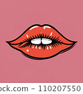 T-shirt Design with Seductive Female Lips - Fashionable Apparel Art 110207550