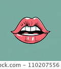 T-Shirt Design with Sensual Female Lips - Fashionable Apparel Art 110207556