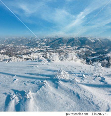 Winter mountain snowy landscape Winter mountain snowy landscape 110207759