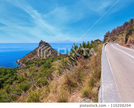 Torre Caina and Tyrrhenian sea view, Maratea, italy Torre Caina and Tyrrhenian sea view, Maratea, italy 110208204
