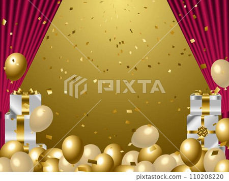 Balloons, curtains, gift boxes 2-5 110208220
