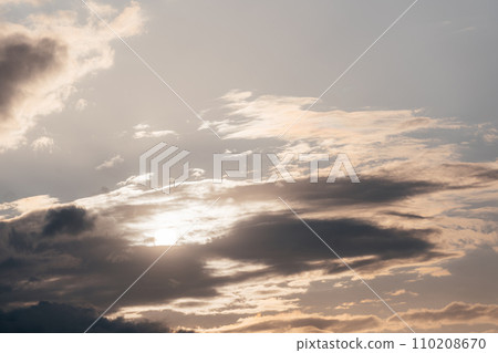 Colorful sunset with clouds in evening. Fantastic view of dark sky. Dramatic and picturesque Colorful sunset with clouds in evening. Fantastic view of dark sky. Dramatic and picturesque 110208670