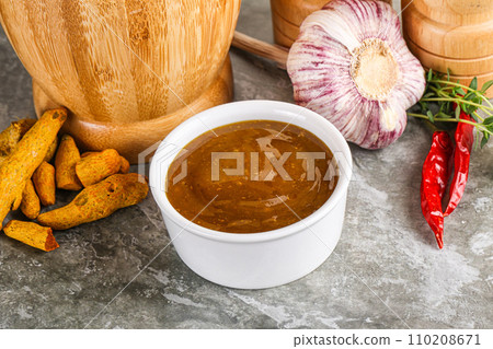 Indian curry sauce in the bowl 110208671