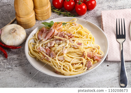 Italian pasta spaghetti Carbonara Italian pasta spaghetti Carbonara 110208673