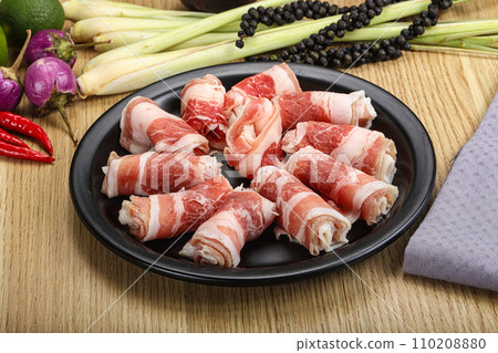 Raw beef bacon for grill Raw beef bacon for grill 110208880