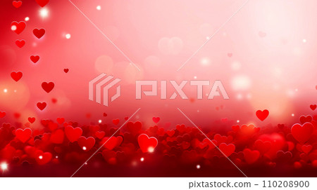 Heart, engagement background. Backdrop for postcard design, marriage proposal concept, Valentine's Day. Romantic frame made of tender hearts. 110208900