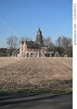 Old manor house with slate tower called Gut Dyckhof in Meerbusch, Germany Old manor house with slate tower called Gut Dyckhof in Meerbusch, Germany 110209723