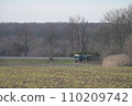 Agricultural trailer in a field near Meerbusch, Germany 110209742