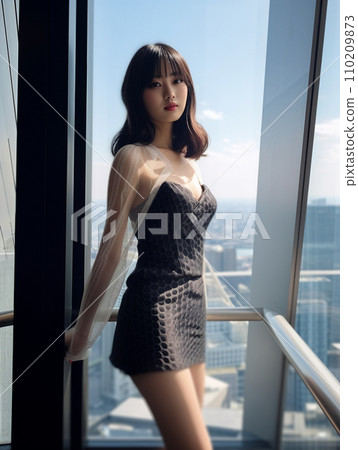 站在窗邊的年輕女子 站在窗邊的年輕女子 站在窗邊的年輕女子 站在窗邊的年輕女子 110209873
