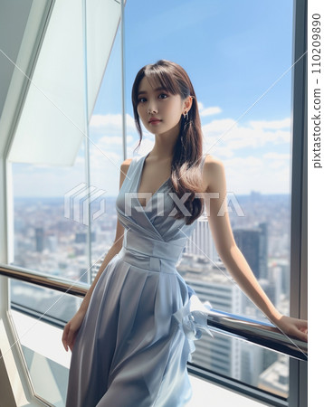 站在高層辦公室的年輕女子 站在高層辦公室的年輕女子 110209890