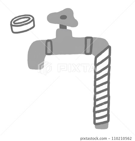 Illustration of antifreeze tape on water pipes Illustration of antifreeze tape on water pipes 110210562