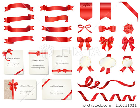 一套時尚的紅絲帶和卡片 一套時尚的紅絲帶和卡片 110211021