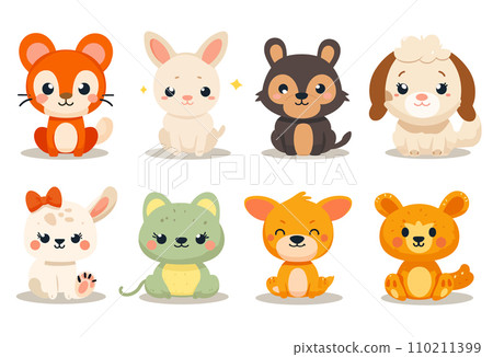 Vector illustration set of cute teddy bears Vector illustration set of cute teddy bears 110211399