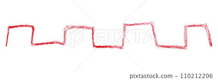 Red pencil strokes isolated on white background. 110212206