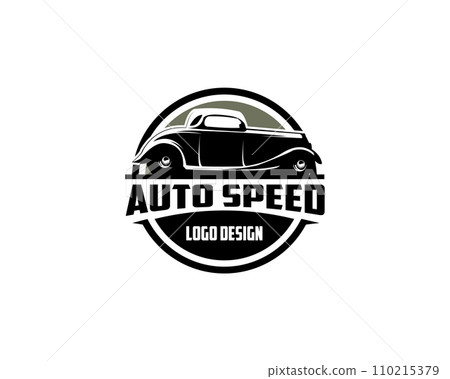 Ford Caupe silhouette. isolated white background view from side. Best for logos, badges, emblems, icons, sticker designs, car industry. available in eps 10. 110215379