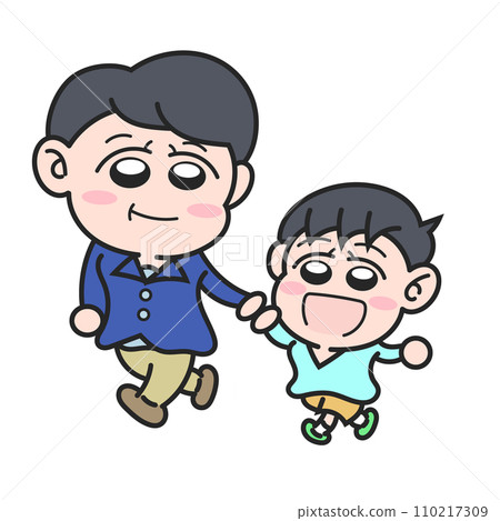 Parents and children walking hand in hand Parents and children walking hand in hand 110217309