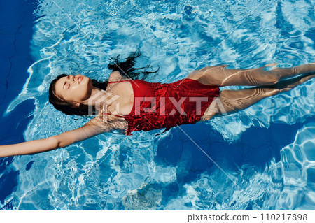 Woman blue pool lifestyle body swim female beauty summer person water 110217898