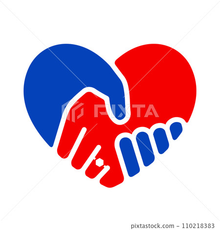 心形握手圖標 心形握手圖標 110218383