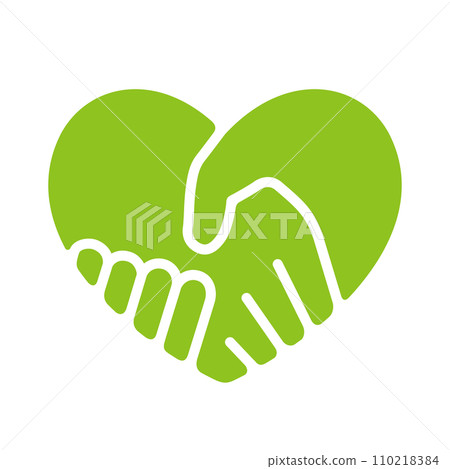 heart shaped handshake icon 110218384