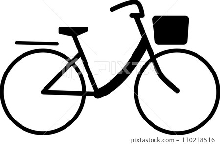 Bicycle (city cycle) line drawing icon, transparent background Bicycle (city cycle) line drawing icon, transparent background 110218516