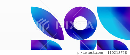 Circles and diverse shapes converge, fashioning contemporary backdrop igniting creativity. Design for digital designs, presentations, website banners, social media posts Circles and diverse shapes converge, fashioning contemporary backdrop igniting creativity. Design for digital designs, presentations, website banners, social media posts 110218738
