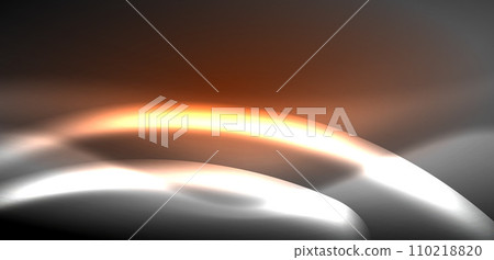Neon-lit waves surge across background, mesmerizing dance of luminescence and motion. Dynamic backdrop captures essence of energy and modern aesthetics Neon-lit waves surge across background, mesmerizing dance of luminescence and motion. Dynamic backdrop captures essence of energy and modern aesthetics 110218820