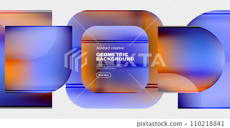 Round square geometric abstract background 110218841