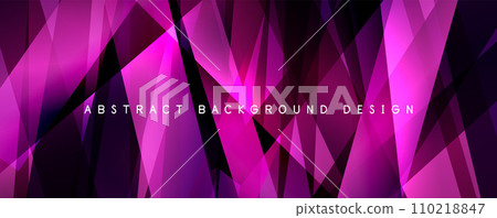 Breaking Glass Background, Kaleidoscope effect. Transparent Straight Lines. Dynamic Light Rays effect. Vector Illustration For Wallpaper, Banner, Background, Card, Book Illustration, landing page 110218847