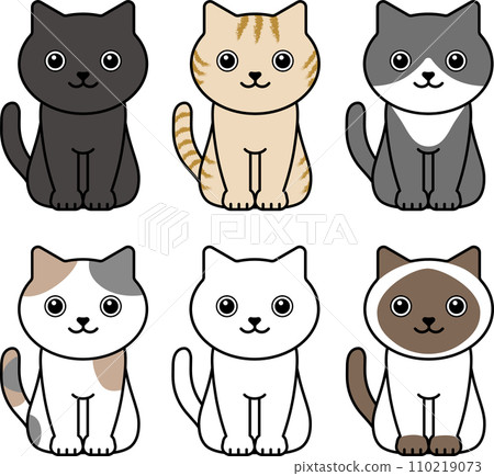 Illustration of a sitting cat 110219073